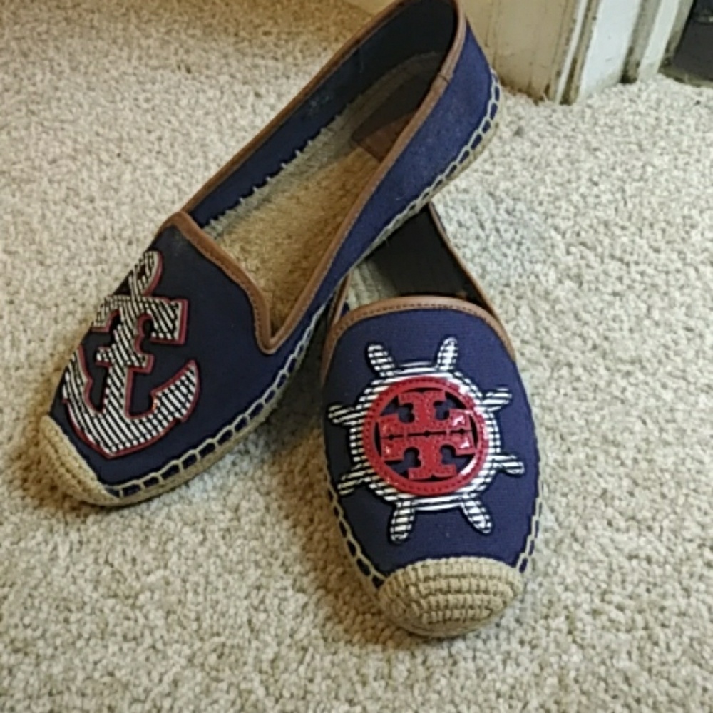 never worn nautical Tory Burch Espadrilles 7.5
